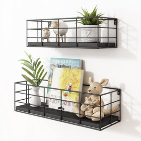 Fixwal 4-set floating shelves kitchen use holds spices and utensils neatly.