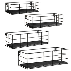 Fixwal 4-set floating shelves packaging view shows hardware for quick setup and organized wall storage.