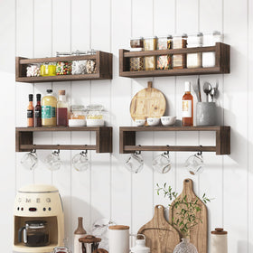 Four Fixwal shelves mounted on wall for organized living room or play area