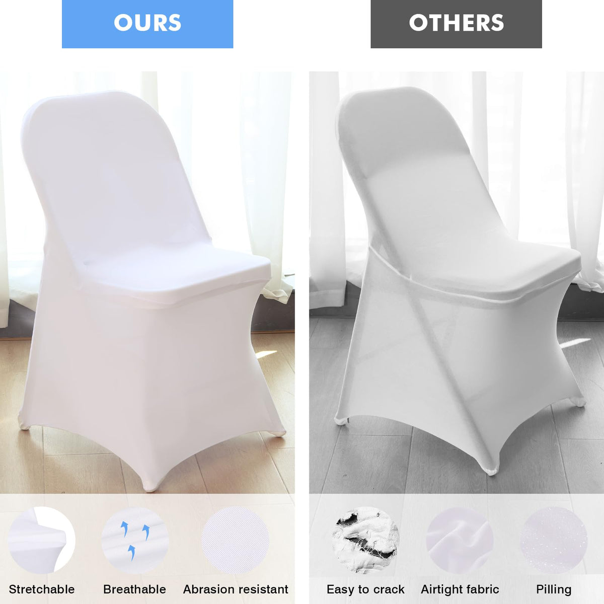 Fixwal spandex chair cover with elastic pockets for secure coverage