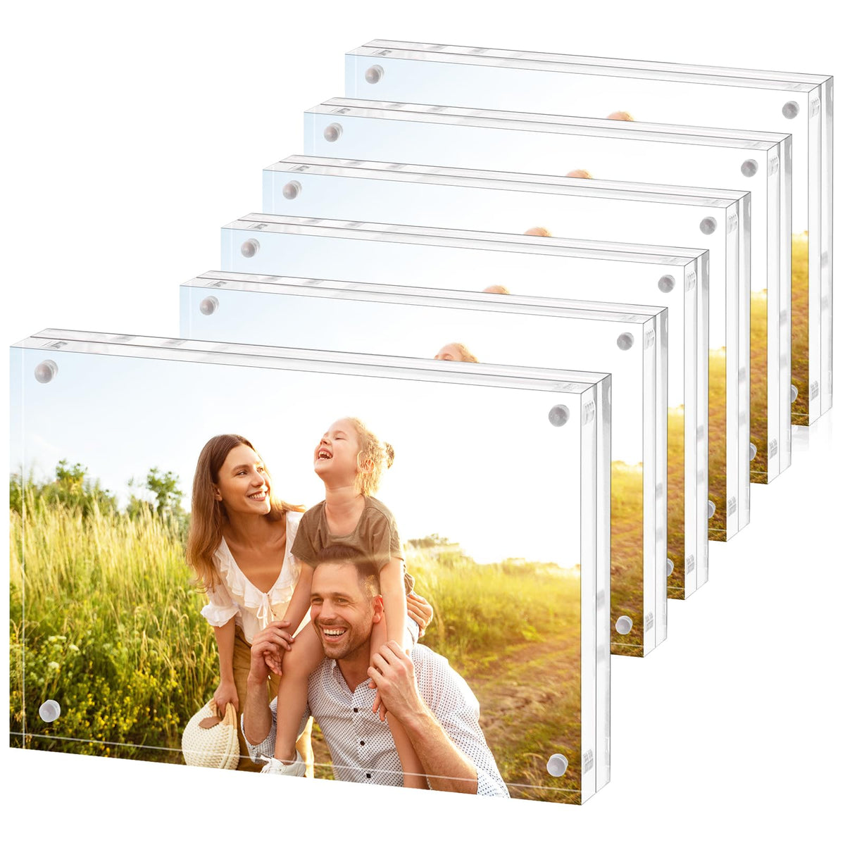 Fixwal 5x7 acrylic frame front double-sided display for two photos