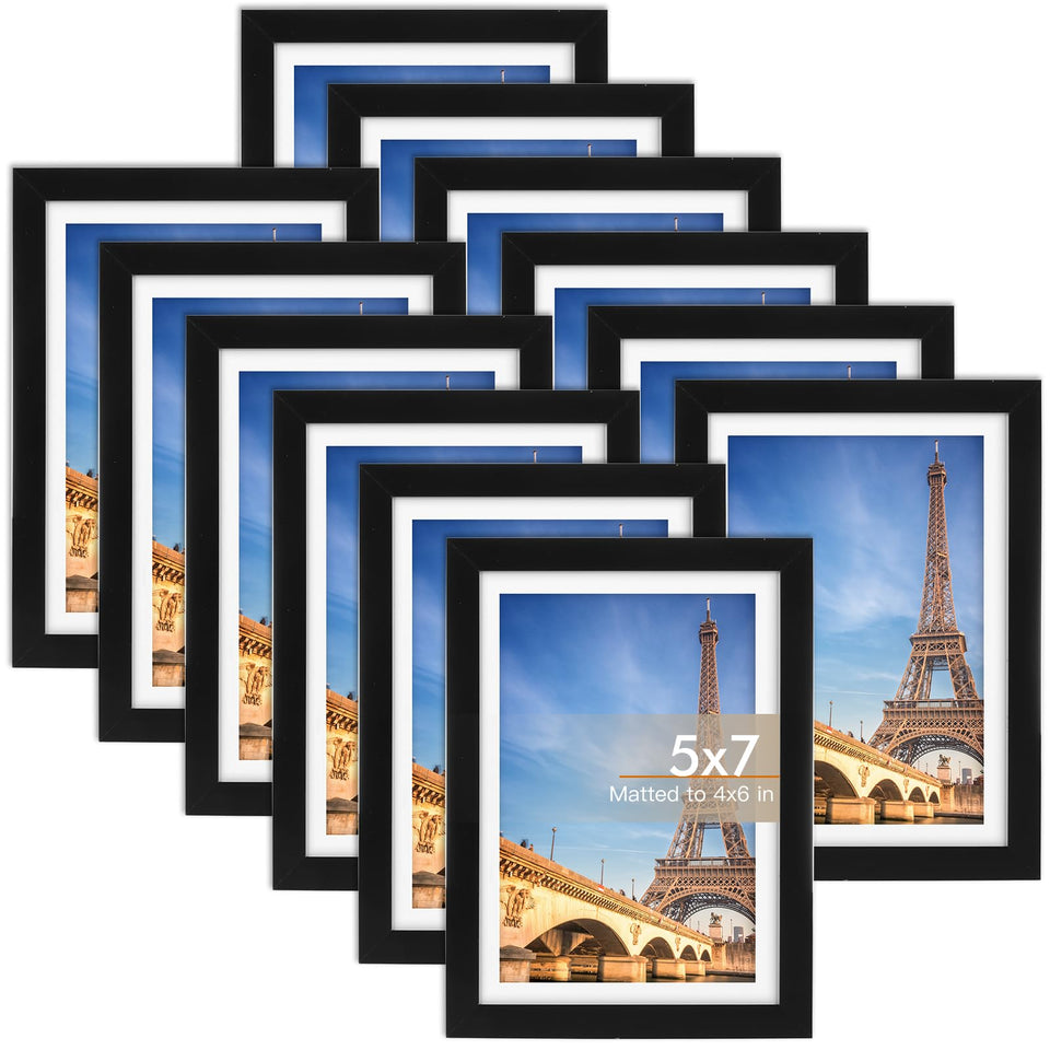 Fixwal 5x7 frame set, 12-pack pack shot, ideal for a coordinated photo wall.