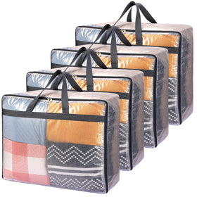 Fixwal 75L XL clear storage bag with zipper for easy visibility and access