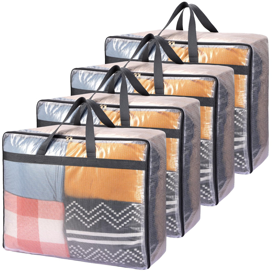 Fixwal 75L XL clear storage bag with zipper for easy visibility and access