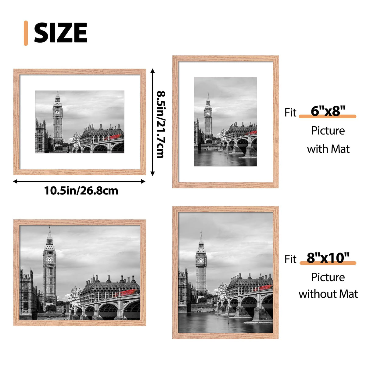 Fixwal 8x10 frame lightweight design for easy hanging.