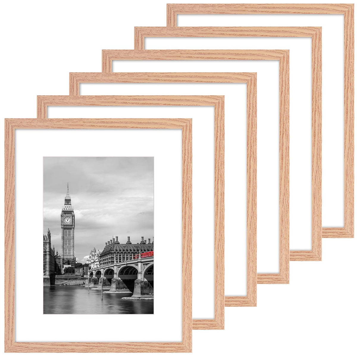 Fixwal 8x10 frame set with natural border for wall or tabletop display.