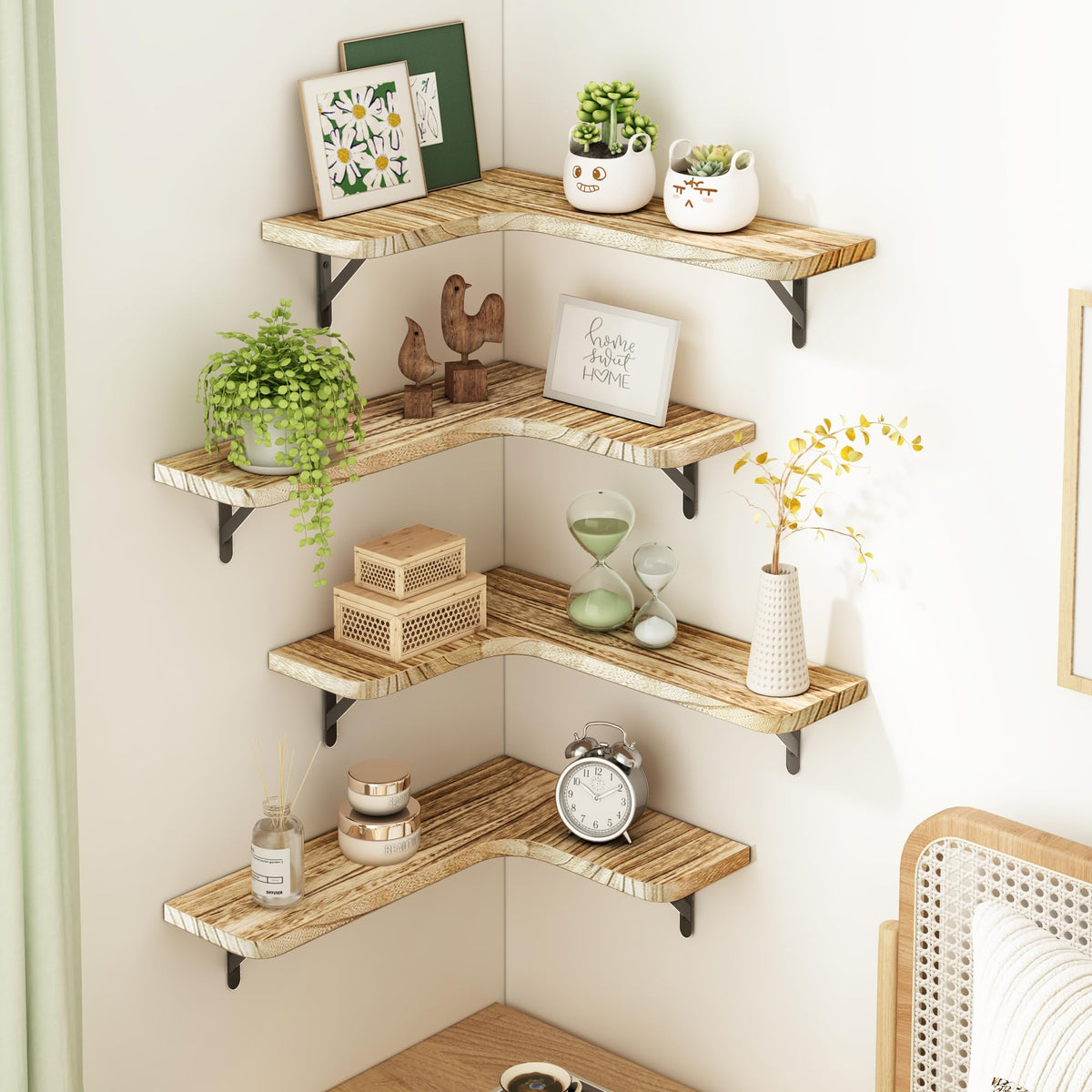 Fixwal arc corner design in carbon black adds rustic charm