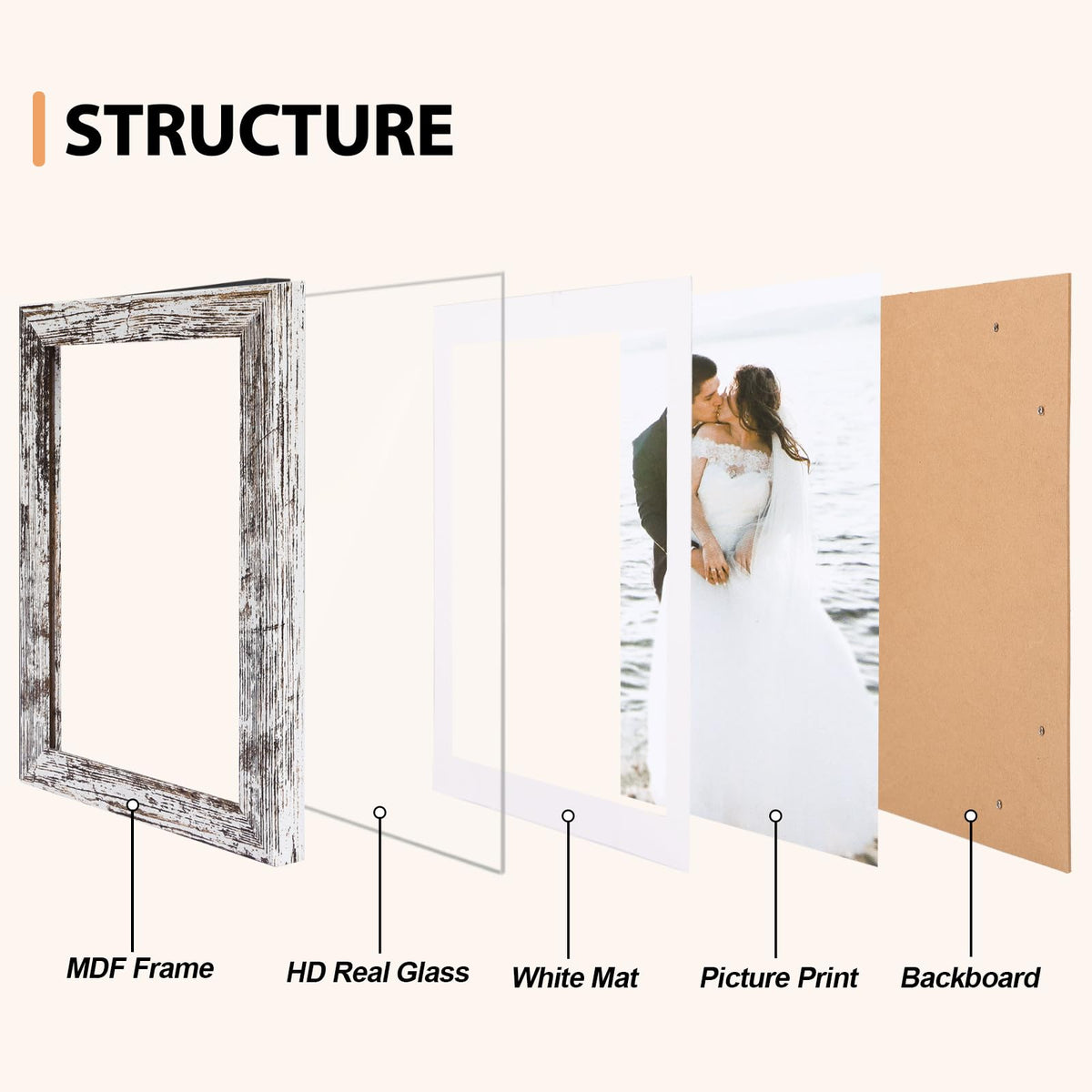 Back of Fixwal frame with hanging hardware for vertical or horizontal display.