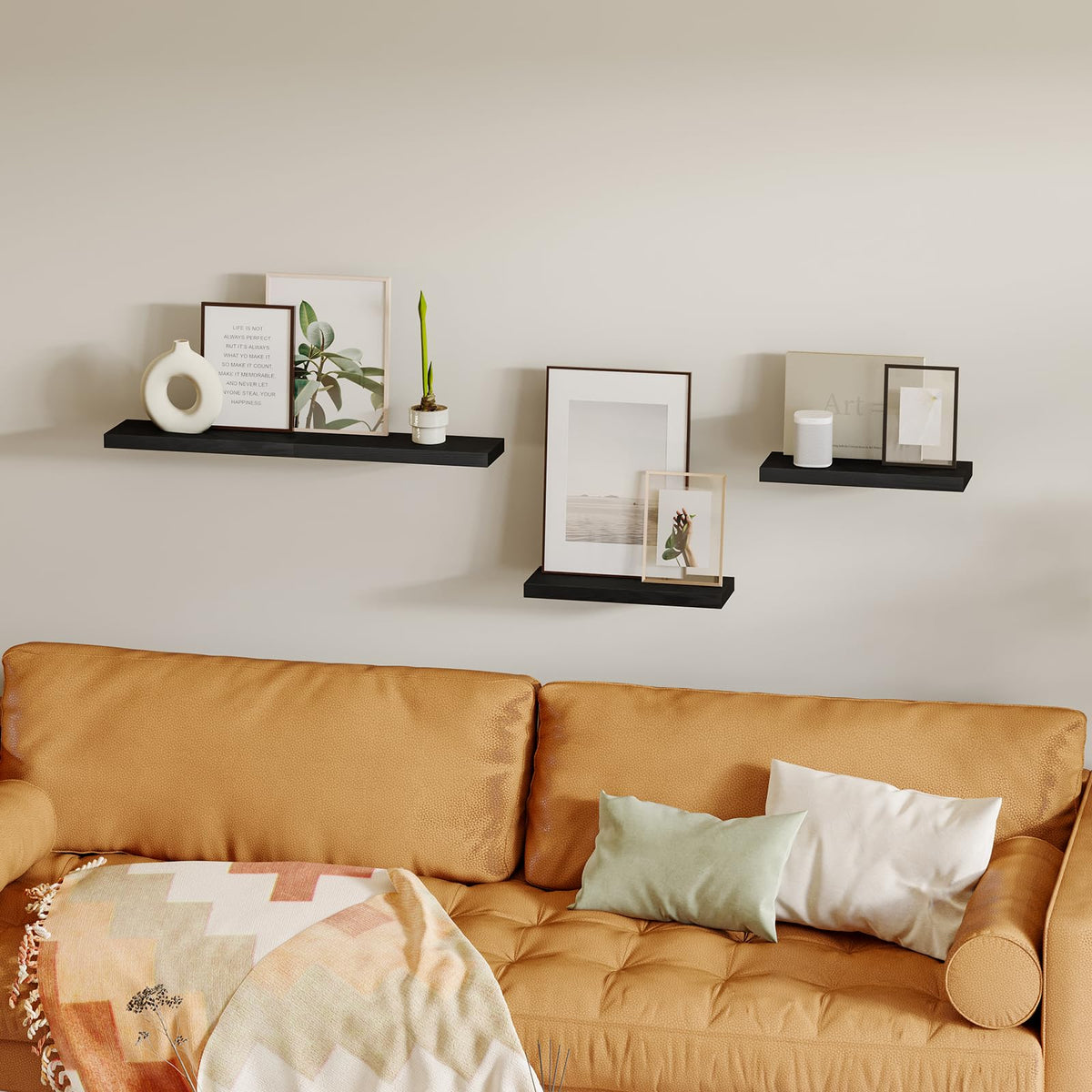 Fixwal bedroom decor shelf adds storage without clutter