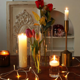 Fixwal clear glass vase for home decor, easy to style with stems, grasses, or LEDs.