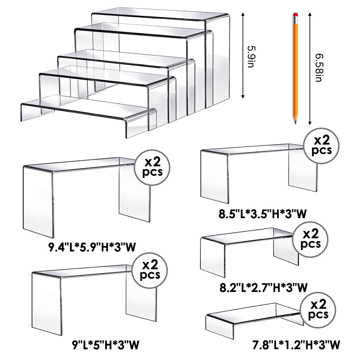 Fixwal clear riser stand highlighting jewelry and perfumes with maximum visibility