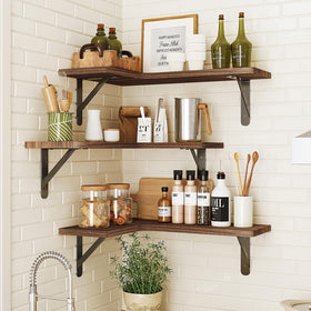 Fixwal corner shelves package includes all hardware for quick installation.
