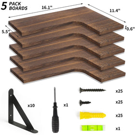 Fixwal corner shelves wall-mounted arrangement adds organized storage to any room.