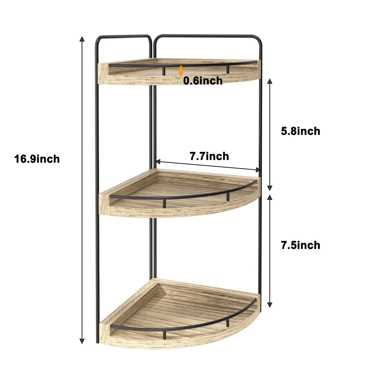 Fixwal corner storage tray on vanity for easy access to cosmetics.
