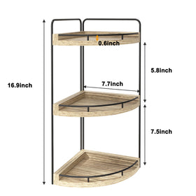 Fixwal corner storage tray on vanity for easy access to cosmetics.