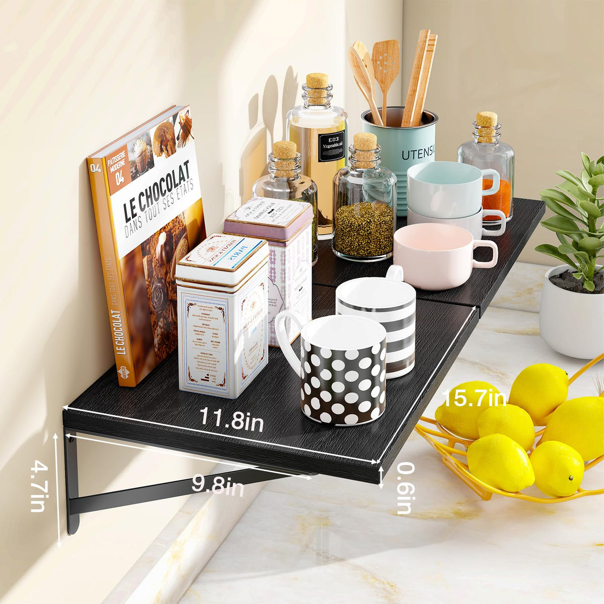 Fixwal deep floating shelves wall-mount bottom brackets for a different modern look.