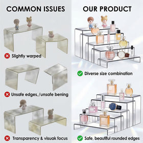 Five different heights provide versatile display options for products