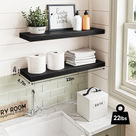 Fixwal pair of shelves displaying decor and essentials in living room