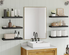 Fixwal floating shelves for bedroom decor and clutter-free surfaces.