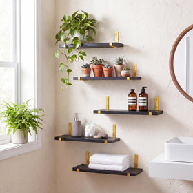 Fixwal floating shelves in bedroom example for decluttering surfaces elegantly