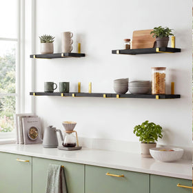Fixwal floating shelves in kitchen display spices and everyday essentials