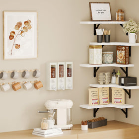 Fixwal assembled wall display shows cohesive white rustic finish.