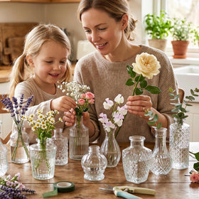 Fixwal glass bud vases with non-slip bases for stable displays
