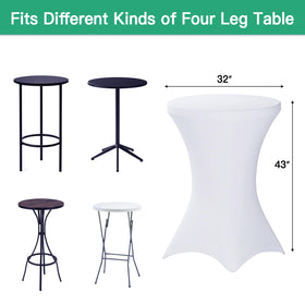 Fixwal highboy cocktail tablecloth 32x43 inches creates tight, elegant fit for tall tables.