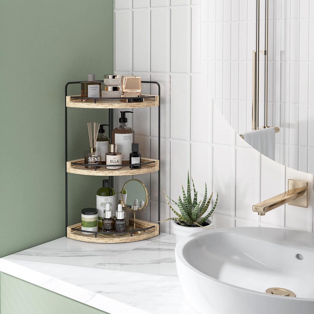 Fixwal kitchen toiletries organizer keeps essentials within reach.