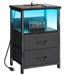 Fixwal LED nightstand with color-changing ambient lighting for a cozy bedroom atmosphere.