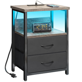 Fixwal LED nightstand with RGB lighting enhances bedroom ambience.