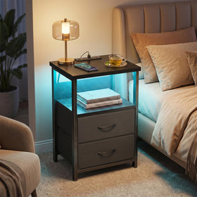 Fixwal led nightstand with rgb strip provides ambient bedroom lighting