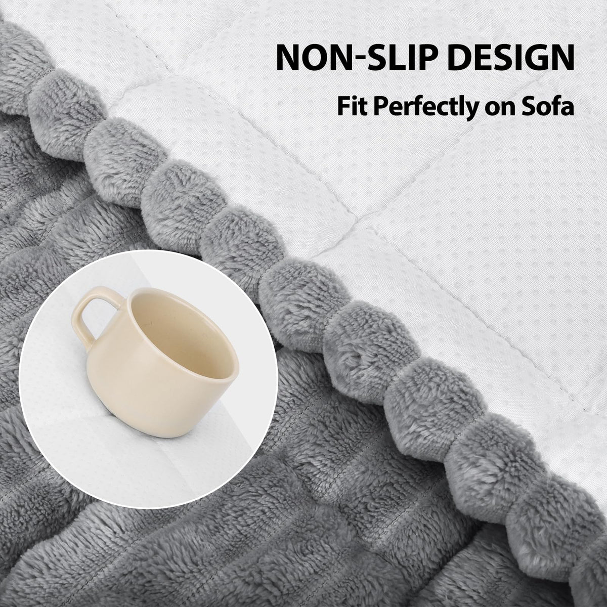 Fixwal light grey 27.6 x 70.9 inch cover fits most sofas.