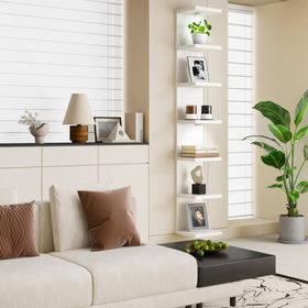 Fixwal minimalist white wall shelf blends into any room