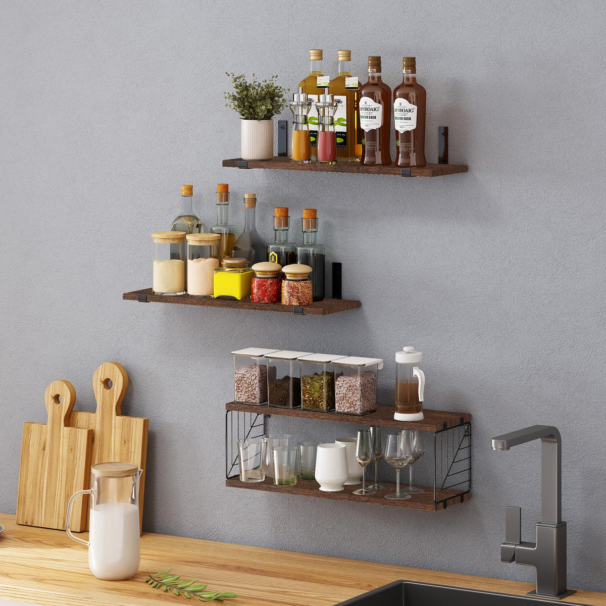 Fixwal shelves fit bathroom, kitchen, living room for versatile use