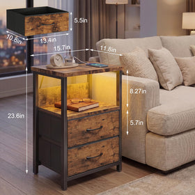 Fixwal night stand fabric drawers organize small items effectively