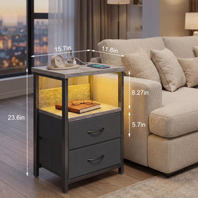 Fixwal nightstand fabric drawers help organize small items beside the bed.