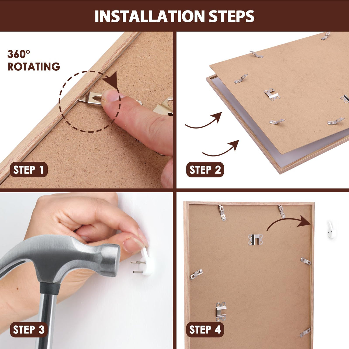 Fixwal included non-marking nails ensure clean wall mounting