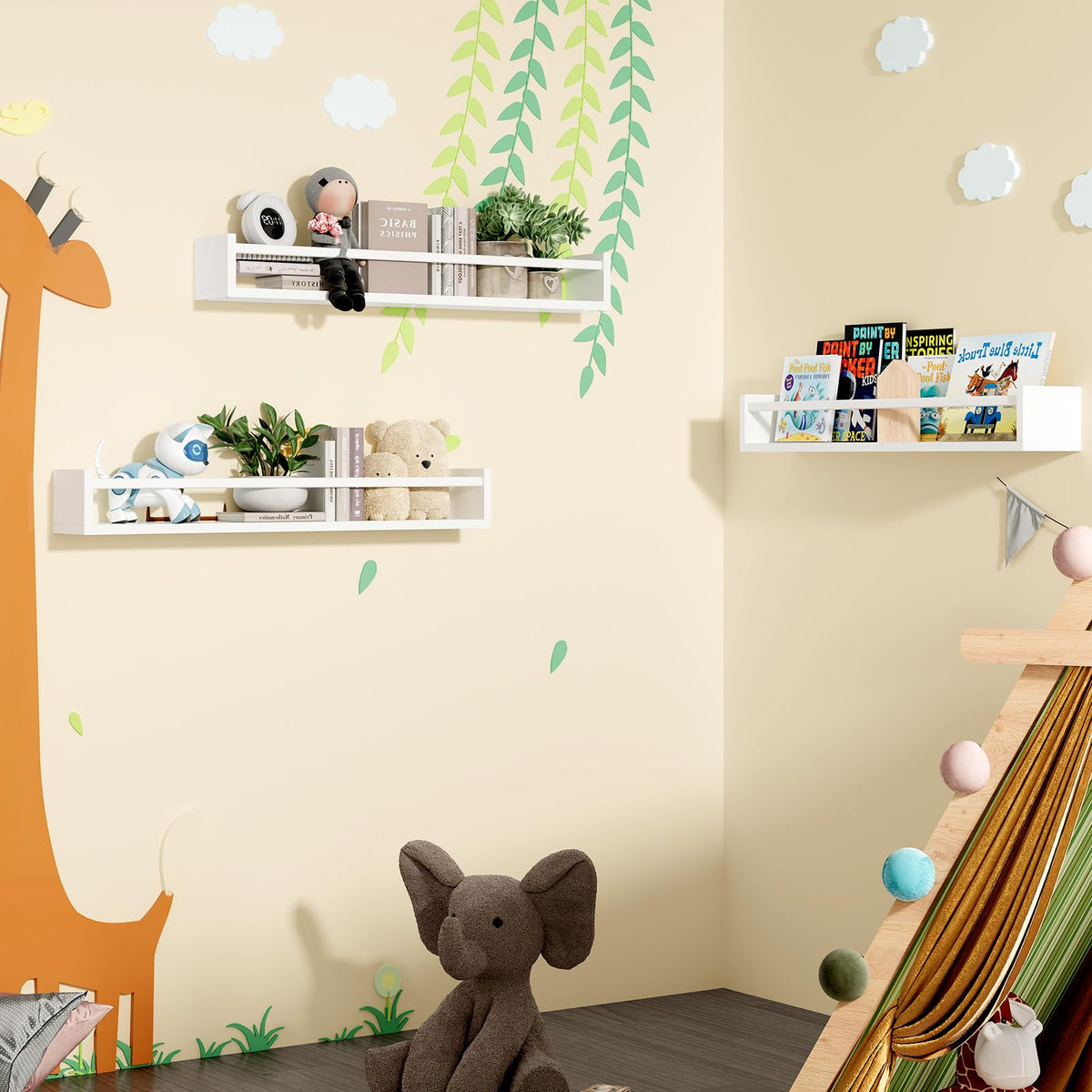 Fixwal nursery decor keeps books, toys, and keepsakes neatly displayed and accessible