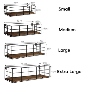 Fixwal paulownia wood floating shelves in four sizes for flexible wall organization