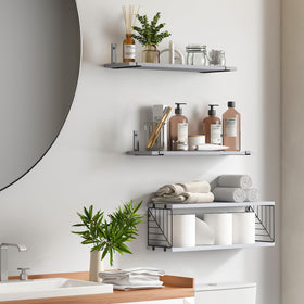 Fixwal paulownia wood shelves with natural finish offer lightweight moisture-friendly use