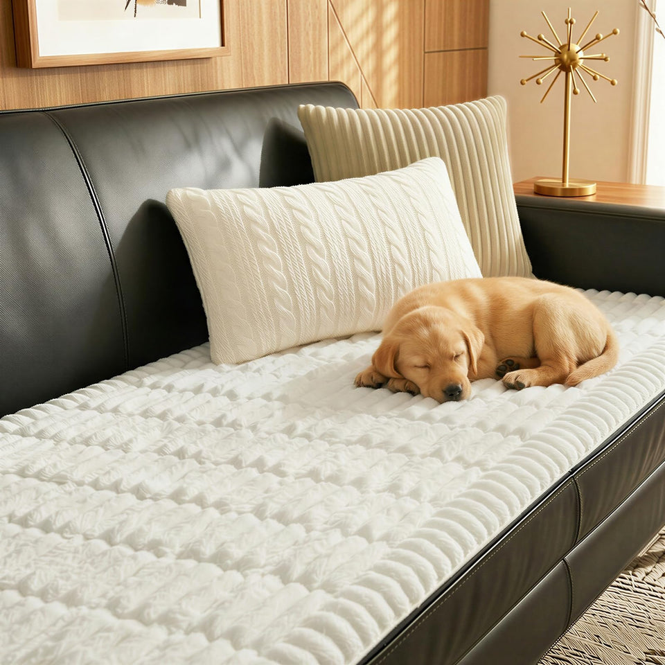 Fixwal pet couch cover with waterproof backing protects sofas from spills and accidents