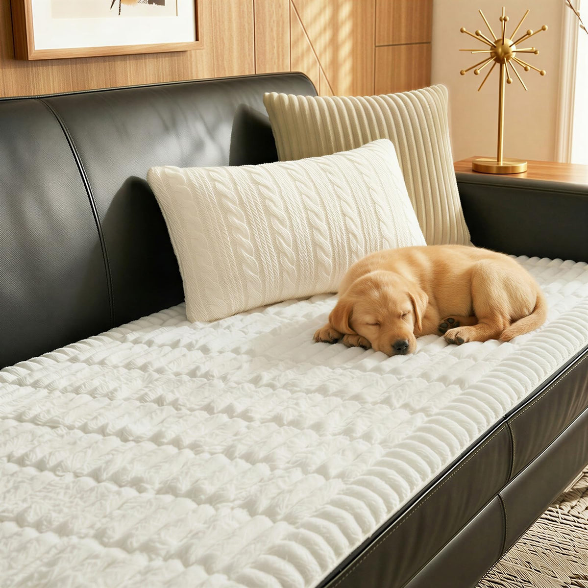 Fixwal pet couch cover with waterproof backing protects sofas from spills and accidents