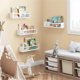 Fixwal playroom decor shelves solid pine holds toys and books for easy reach.