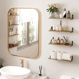 Fixwal shelves installed in a bedroom for space-saving storage