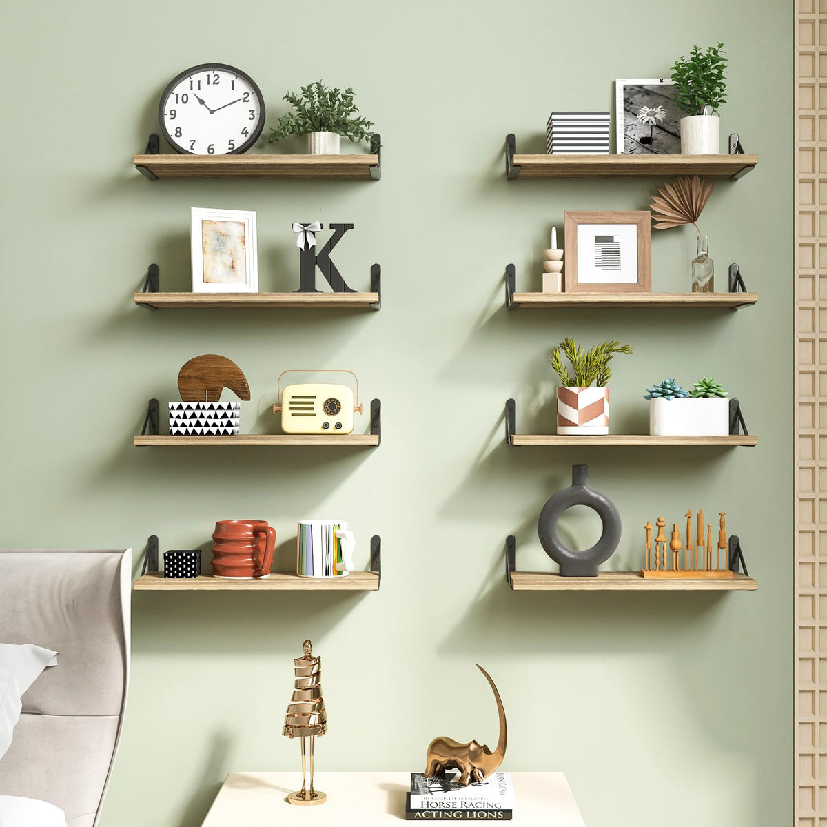 Fixwal office shelf displaying plants and decor items