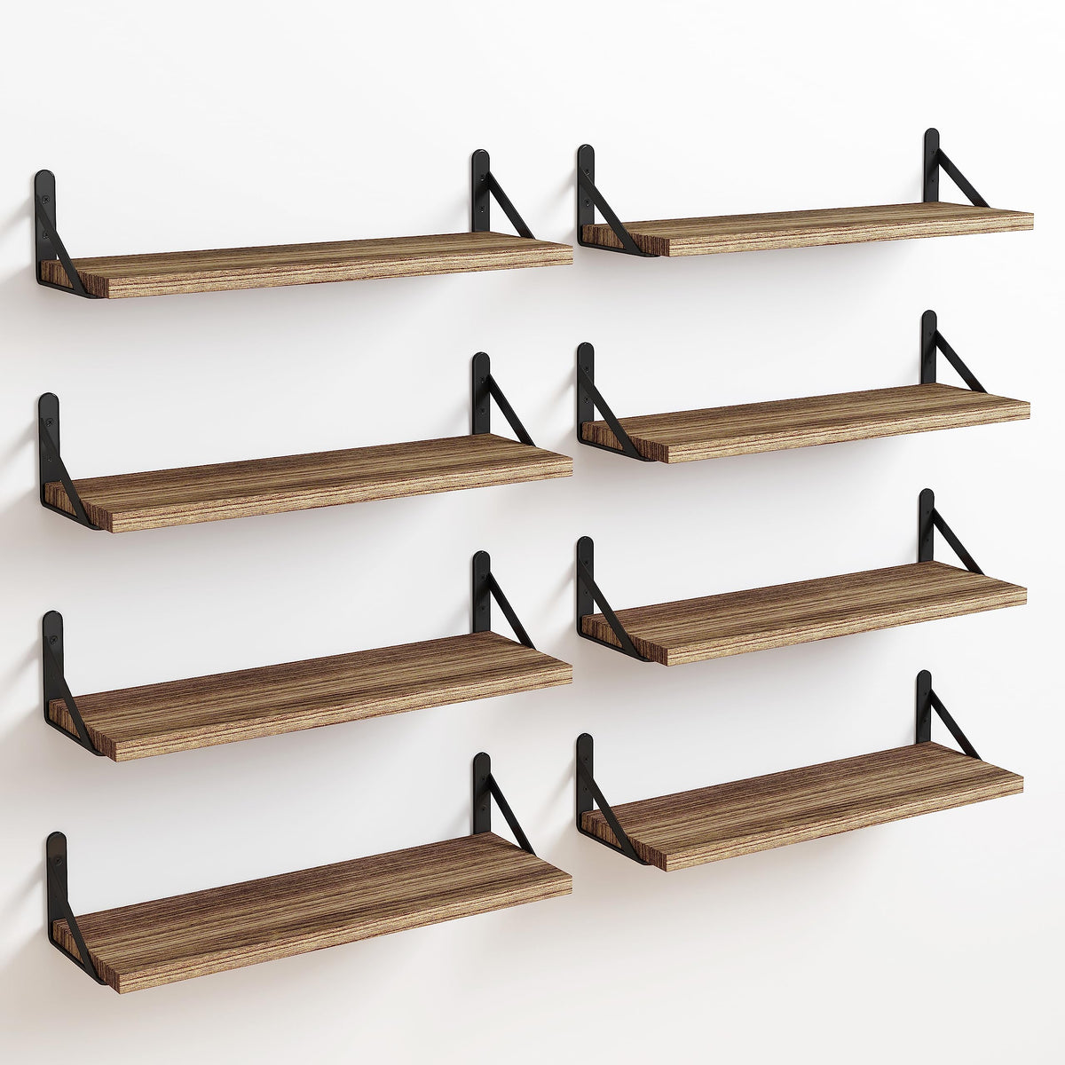 Fixwal wall shelves with rustic wood panels for stylish storage