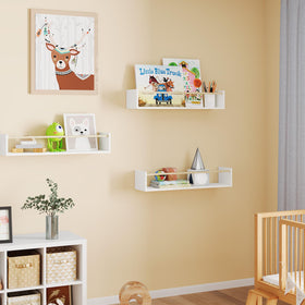 Fixwal small toy shelves natural finish for nursery organization