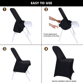 Fixwal stretch fabric chair cover shows elastic fit, protects chairs and elevates decor.