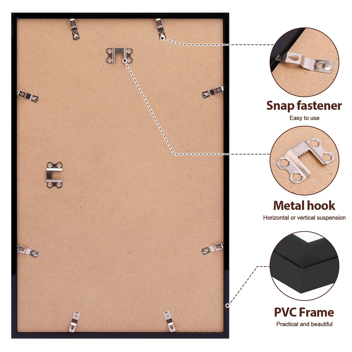 Fixwal black frame with thin border complements art.
